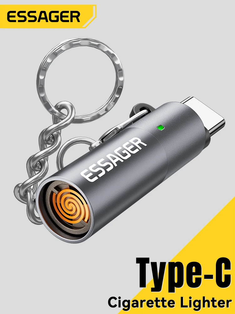 Zapalniczka Essager Type-C Mini z drutem wolframowym Bez płomienia Bezpieczna Energooszczędna Można Dziać w Samolocie Kompatybilna z OTG Zapalniczka USB-C — 2