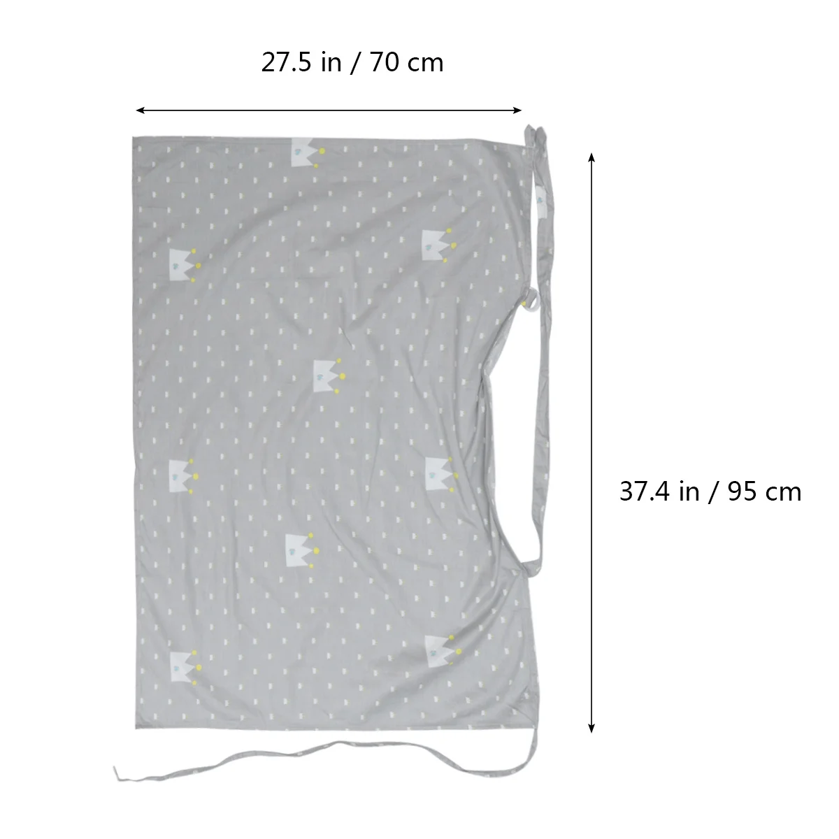 غطاء رضاعة قطني مع عباءة للرضاعة الطبيعية بطباعة تاج رمادي للنساء للاستخدام الخارجي أثناء السفر والمشي #4
