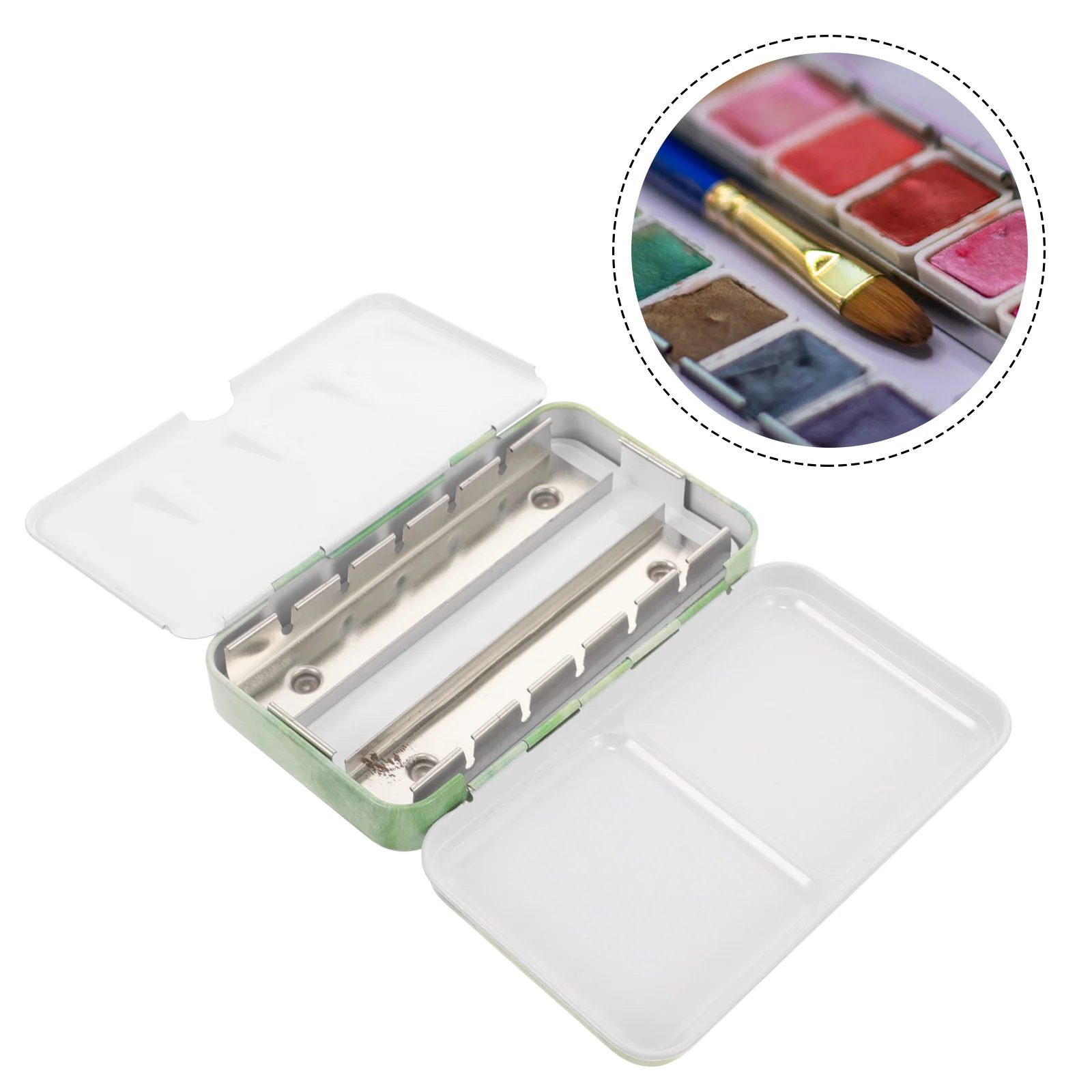 

Paint Trays Palette Watercolor Half Tin DIY Pigment Case Holder Pack Empty Portable Painting Boxes Travel