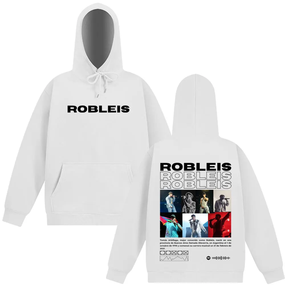 مغني الراب Robleis ألبوم جولة 2025 ميرش خمر هوديي الرجال النساء سترة الموضة بأكمام طويلة فضفاضة ملابس رياضية غير رسمية المتضخم #2