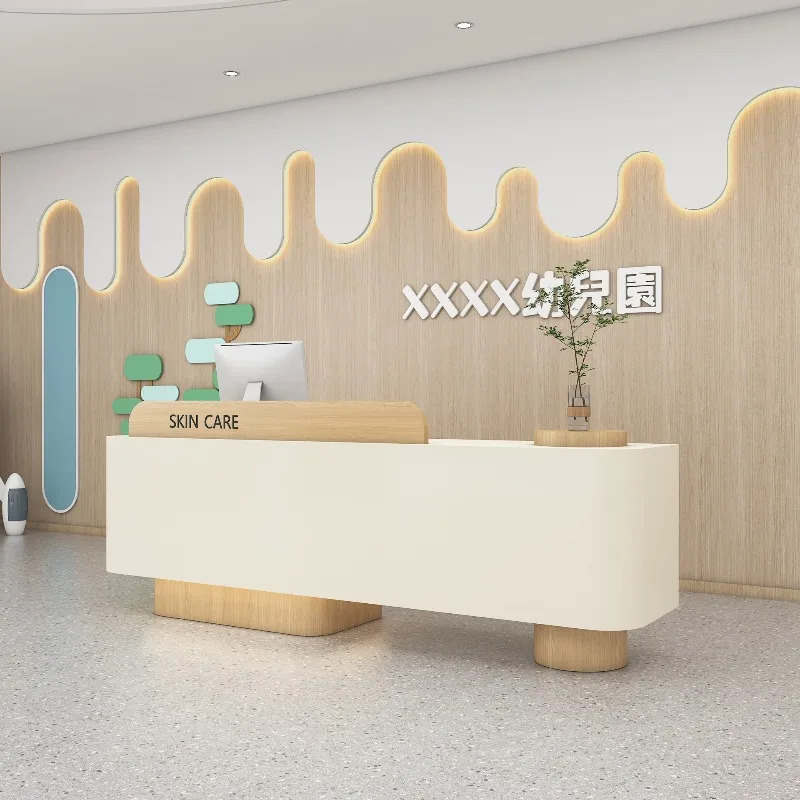 Nordic Minimalist Reception Desk Company Front Popular Clothing Store Reception Desk Office Furniture Reception Et Table ZY40JDT