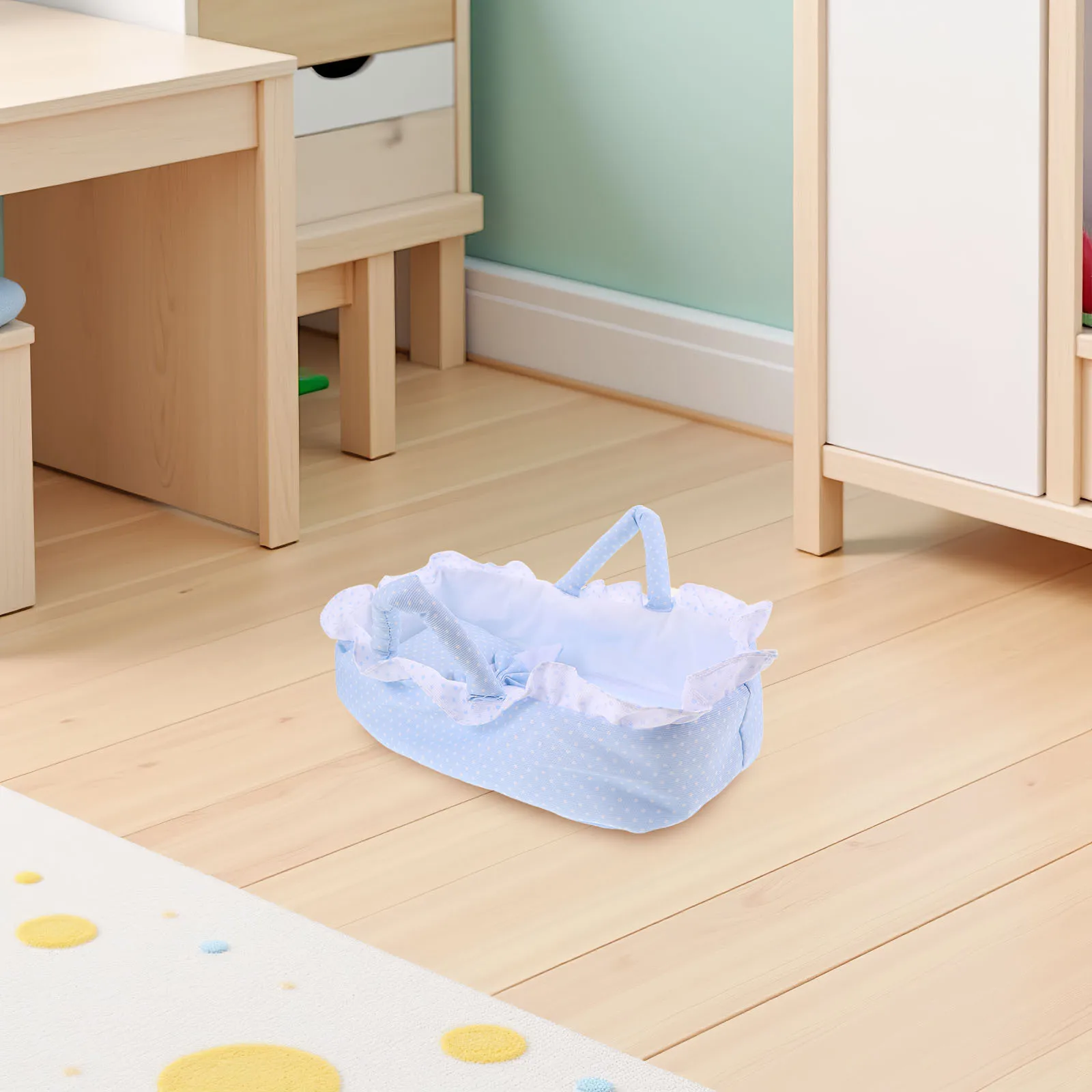 

Mini Cradle 35Cm Babydoll Bed For Dollhouse Furniture Accessories Miniature Crib Decor For Bedroom Play Scene