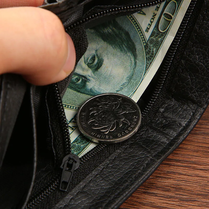 Men Wallet PU Leather Zipper Purse Man Slim Short Section Card Horders Quality Male Short Multi-card Wallet Coin Pocket Purse