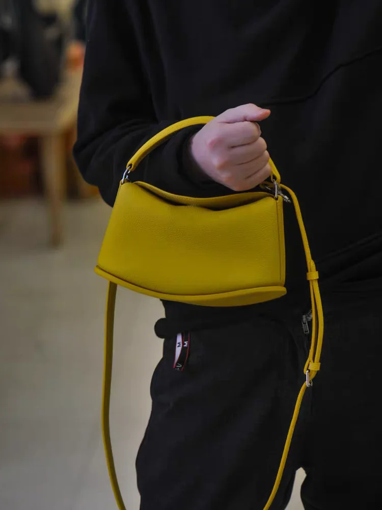 

Fashion Simple Retro Genuine Leather Women Tote Bag\Handbag Real Leather Lady Underarm Shoulder Crossbody Bag Small