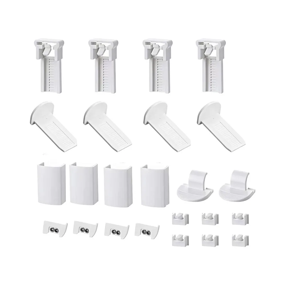 24-Piece No-Drill Pleated Shade Clamp Supports for Installing on Existing Roller Shutter Frames Without Modification