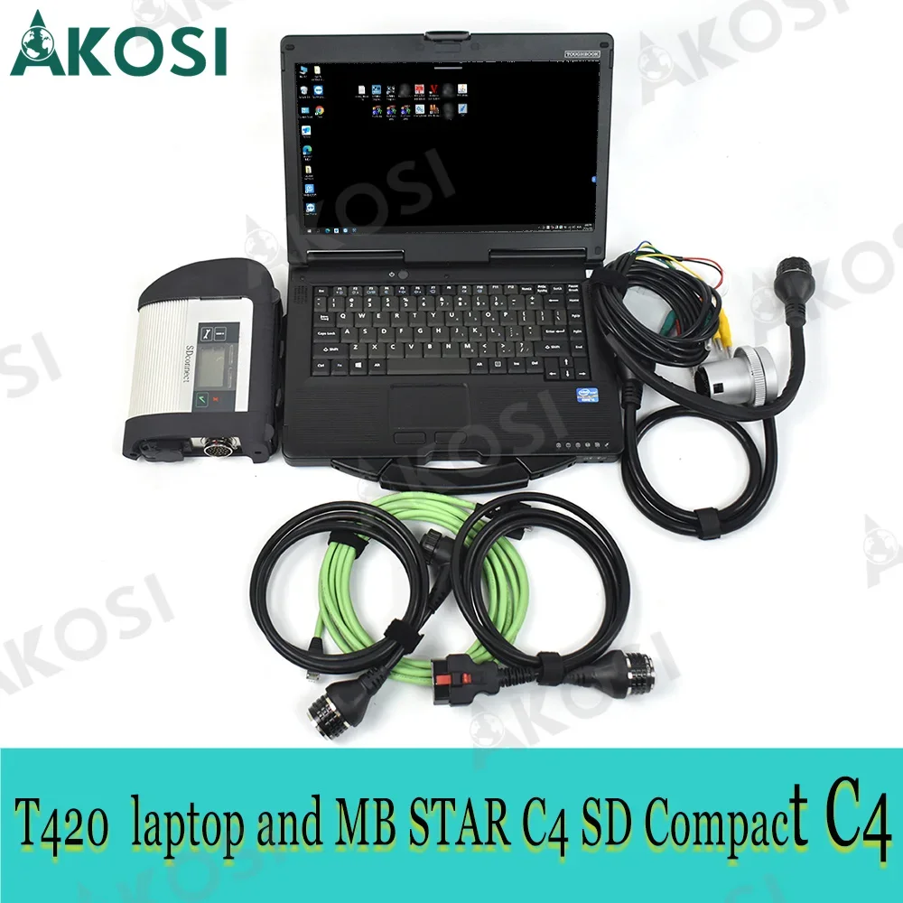 

V2023 Mb star c4 SD C4 Diagnosis c4 Multiplexer Interface cables For MB Car Truck Latest Software installed on Used Laptop T420