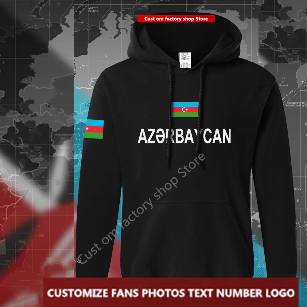 

Azerbaijan Azerbaijani Flag ​Hoodie Free Custom Jersey Fans DIY Name Number LOGO Hoodies Men Women Loose Casual Sweatshirt