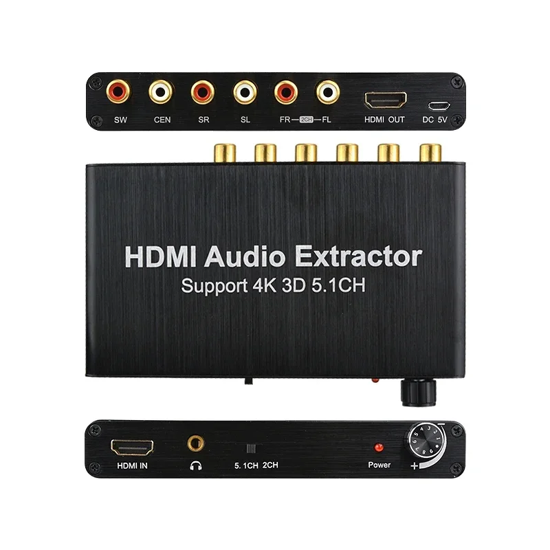 

4K@30Hz HDMI-compatible Audio Extractor 5.1CH 4K 3D Coaxial to RCA AC3/DST to 5.1 Amplifier Analog Converter for PS4 DVD HDTV