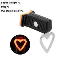 Bike Taillights Bicycle Rear Light COB LED bicycle light Heart/Round Shape USB Rechargeable Creative Taillights