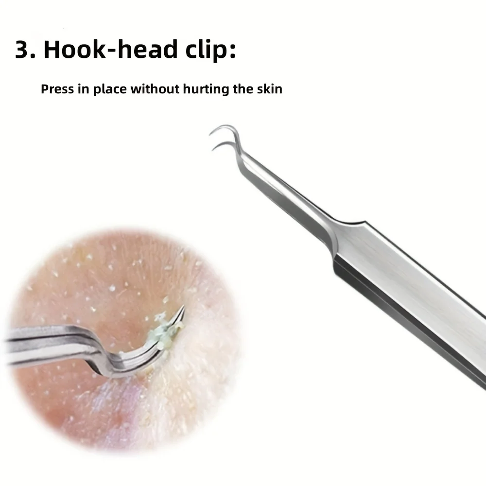 美容ツール 3 点セット、ニードル セット、ステンレス製の黒ずみ &amp; セット - 精密ピンセットとセル クリップ、無香料
