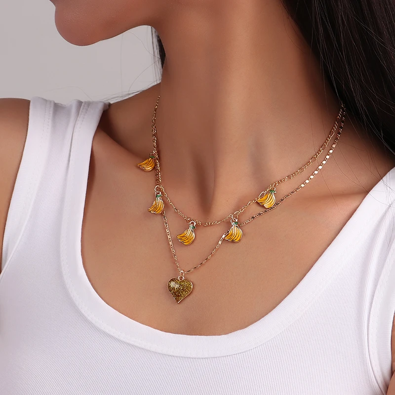 Aihua Boho Gold Farbe Rotes Herz Kirsche Halskette Romantische Süße Einfache Schlüsselbein Halsketten für Frauen Kragen Mode Schmuck Geschenke – Detail 15