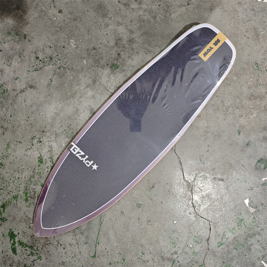 Komplettes Set YOW Land Surf Skateboard PYZEL Modell Rot und Blau Designs 33,5 Zoll mit doppelten geschwungenen Seiten, professionelle Qualität – Detail 8