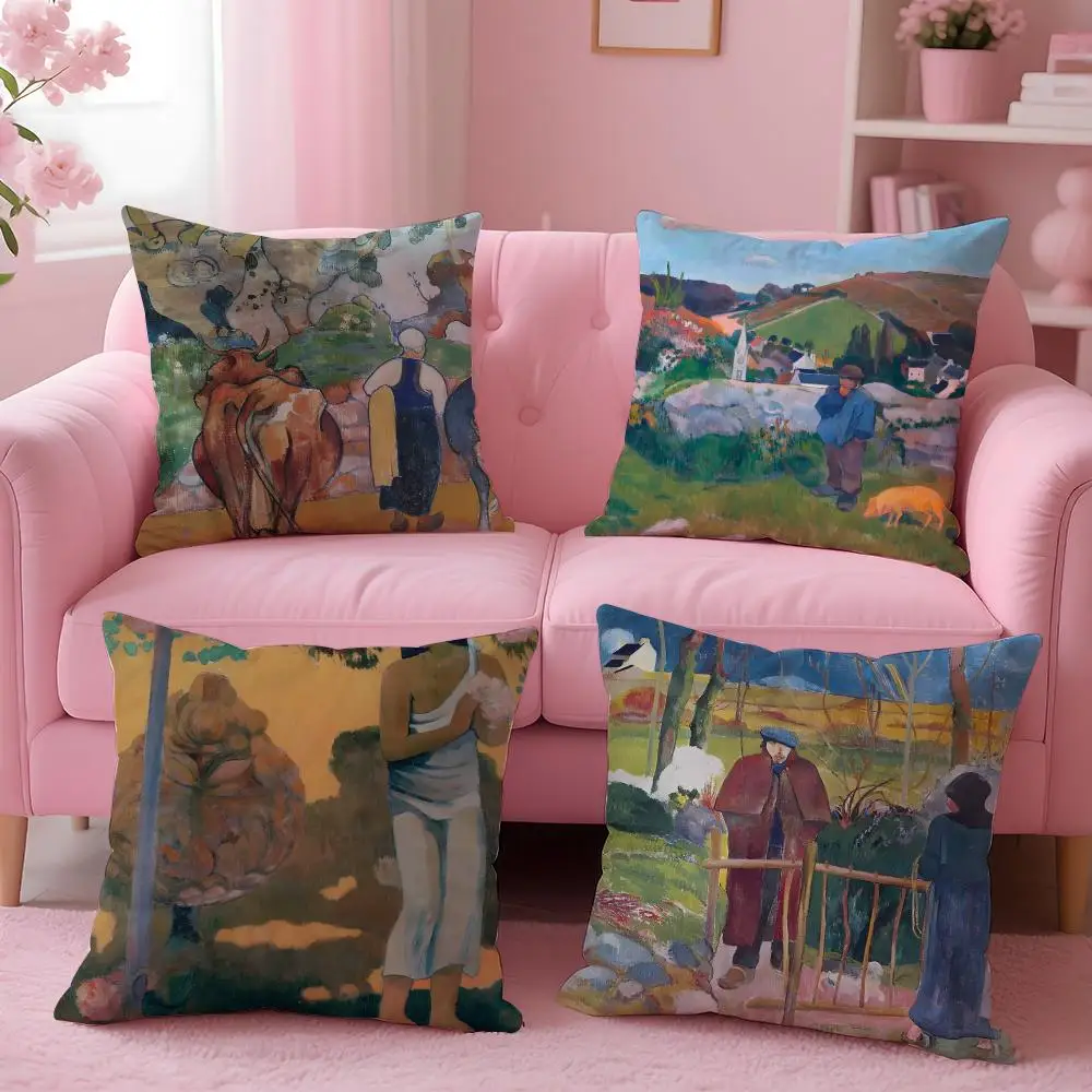 Bold Post-Impressionist Paul Gauguin Cushion Cover Color Pillow Shell For Bedroom Living Room Home Couch Decor