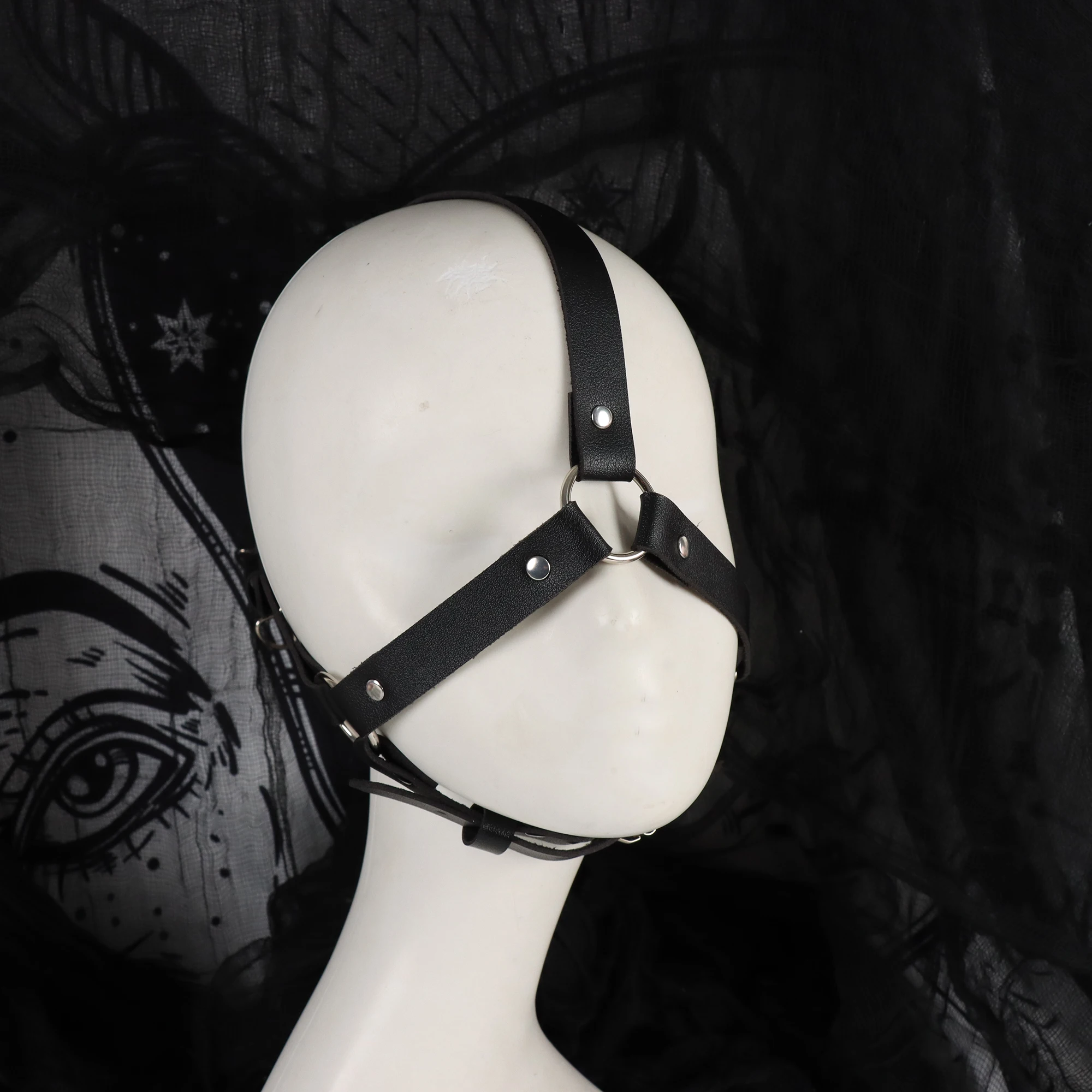Harnais facial en Faux cuir pour femmes, masque de Style gothique pour fête, décoration de mode, Date de Couple, accessoires de jeu de rôle, nouveauté