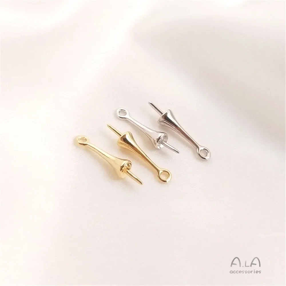 

Медное покрытие золото с подвесным полуотверстием нефритовый Хрустальный держатель жемчуга Сделай Сам головной убор серьги подвесной держатель подвеска C068