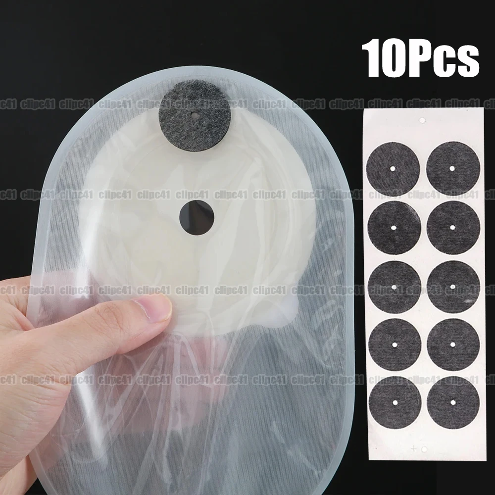 10Pcs/Sheet Disposable Activated Carbon Anorectal Ostomy Bag Filter Sheet Absorb Exhaust Deodorize Ostomy Bag Stoma Care