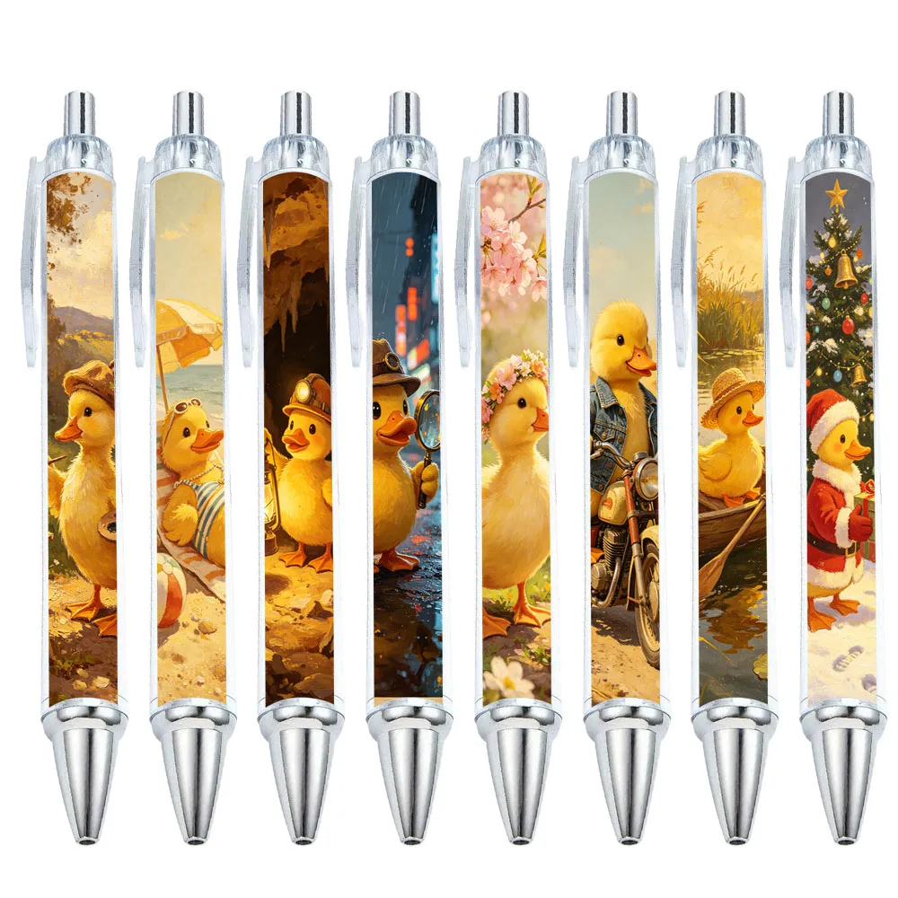 8/14 PCS Adventure Little Yellow Duck Creative Gift Ballpoint Pen - Pattern Random