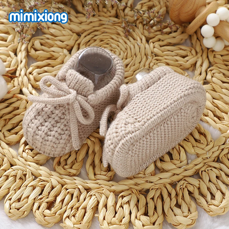 أحذية مشي صلبة للأطفال حديثي الولادة بنعل ناعم للأولاد والبنات مشاية أولى مضادة للانزلاق للأطفال الرضع في الأماكن المغلقة والخارجية منسوجة يدويًا #3