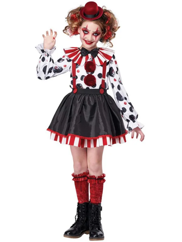 

Забавный костюм клоуна на Хэллоуин для детей и взрослых, одежда для родителей и детей, бесшумная драматическая одежда из полиэфирного волокна, сценическое выступление