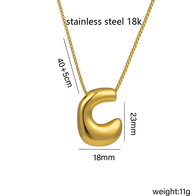 فقاعات سمينة جديدة لامعة لطيفة على شكل Q لعام 2025 مبيعًا عيار 18 قيراطًا مع 26 حرفًا إنجليزيًا