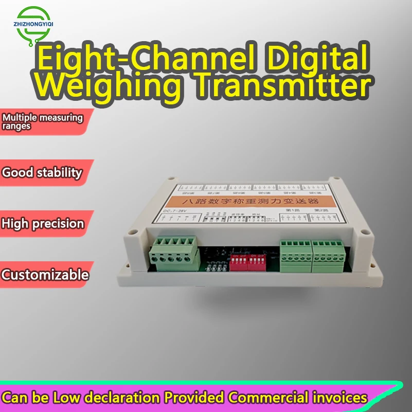 8 Channel Digital Weighing Transmitter RS485 Modbus RTU, Supports 10-Point Calibration, High Accuracy Sensor Signal Module