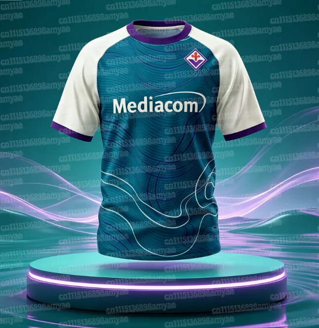 Herren Fiorentina Kurzarm-Heimtrikot Jugend-Trainings-Fußballuniform Übergroßes Atmungsaktives Cooles Trikot Familien-Set – Detail 4