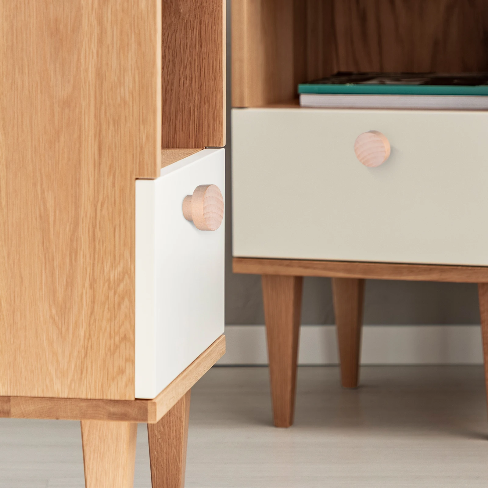 

16Pcs Wood Cabinet Handles Simple Round Wood Knobs Small Drawer Pulls Dresser Drawer Pulls Decorative Furniture Knobs