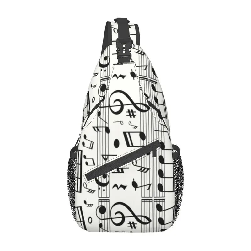 

Custom Fashion Music Notes Sling Bag for Men Cool Musician Shoulder Crossbody Chest Backpack Traveling Daypack