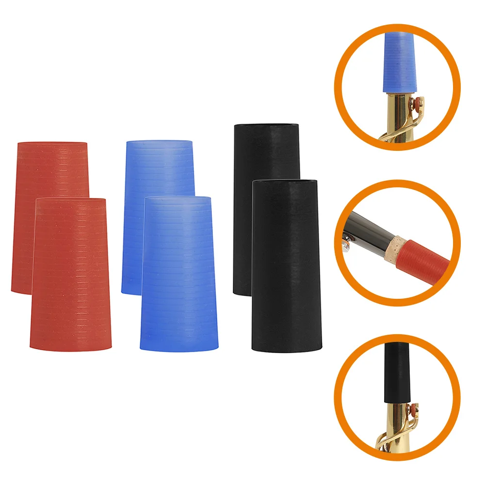 

6 Pcs Sax Silicone Case Saxophone Rings Alto Accessories Covers Tenor Repair Kit 3 Pack Seal Parts