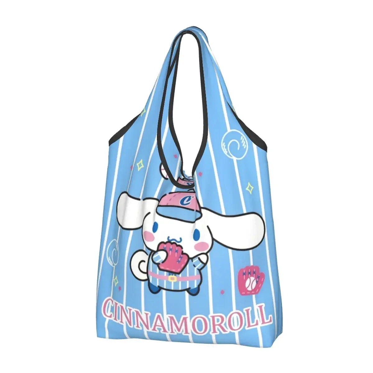 

Cinnamoroll Sanrio Cartoon Shopping Bags Women Portable Big Capacity Grocery Yugui Dog Xina Cinnamon Dog Shopper Tote Bags