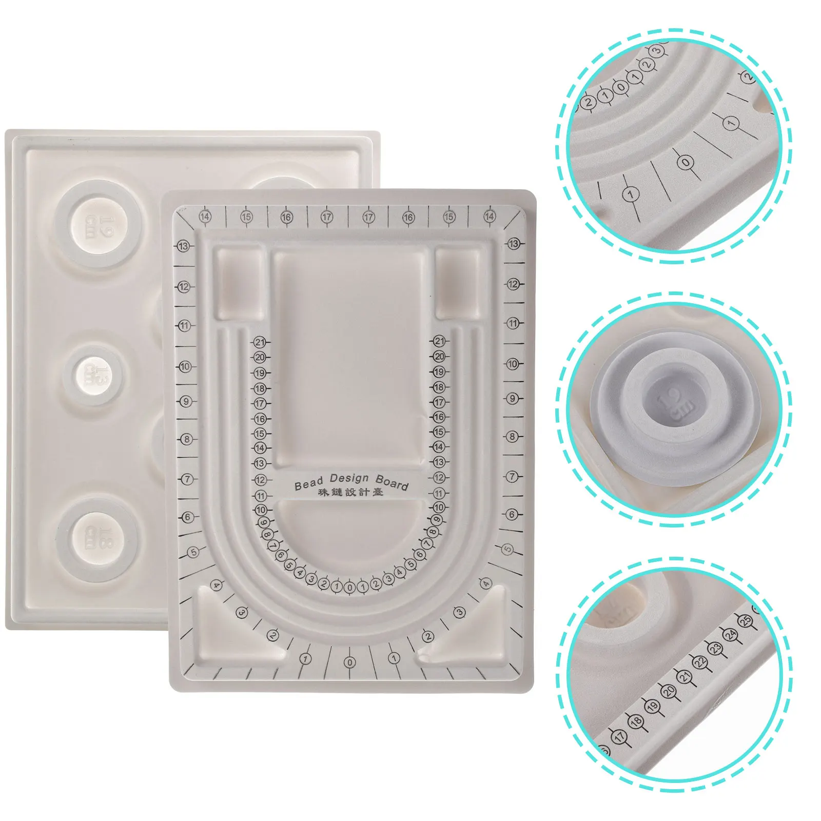 

2PCS Bead Design Boards Measuring Disc Tool for Bracelet Necklace DIY Jewelry Making Sturdy Stable Easy to Use