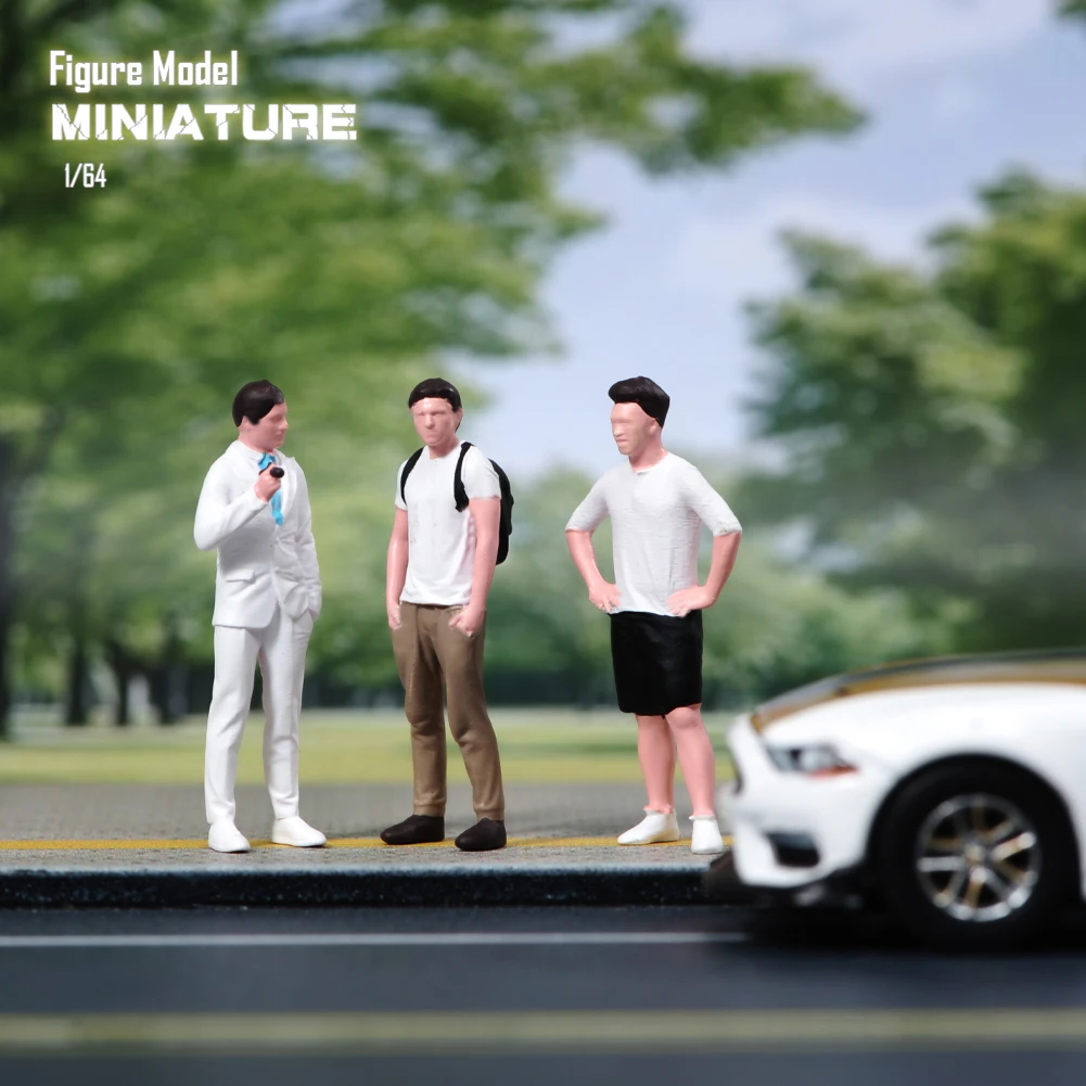 1/64 Anime Characters Backpacker Smoking Man Scene Figure Model Miniature Dolls Toy For Collection