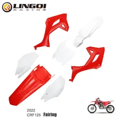 LINGQI CRF125 2022 Plastic Fairing Kit Front Rear Fender Number Plate for CRF 125 Pit Dirt Bike Motorcycle Mudguard Set Parts