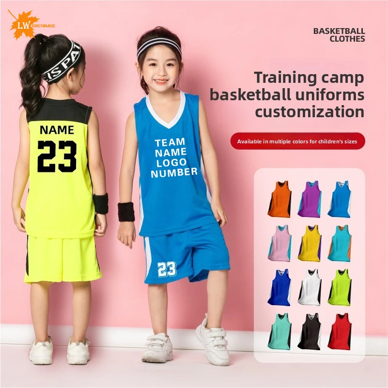 

Children's Sports Suit With Logo Personalized Basketball Sports Suit Printed Team Name Children's Competition Suit