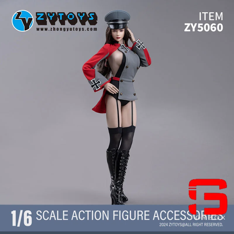 ZYTOYS ZY5060 1/6 Female Long Sleeved Coat Prince Suspenders Hat Clothes Model Fit 12'' Soldier Action Figure Body