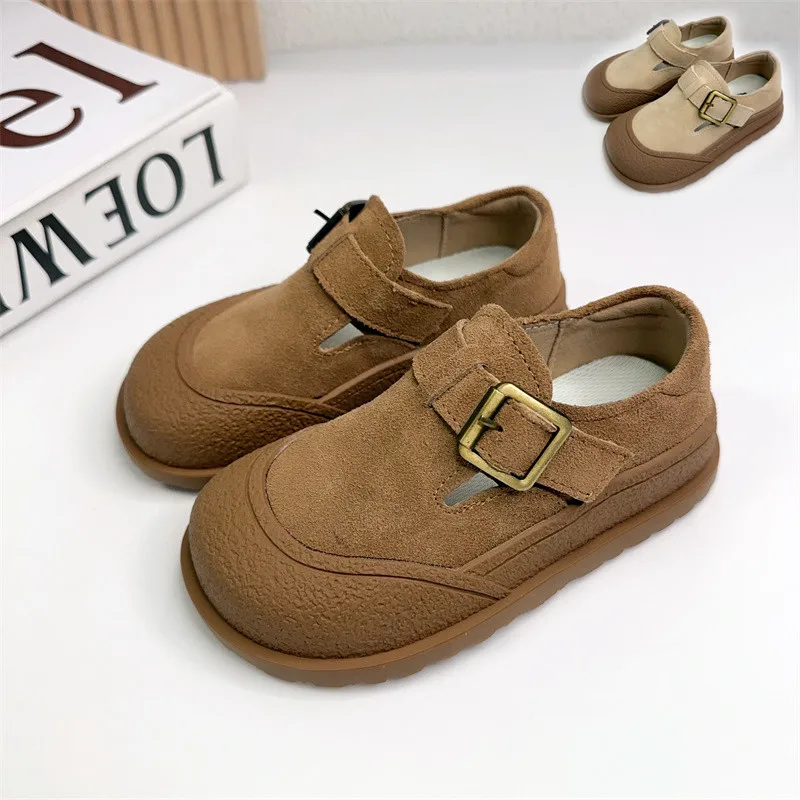 Retro children\'s casual shoes 2024 new spring and autumn children boys and girls single shoes