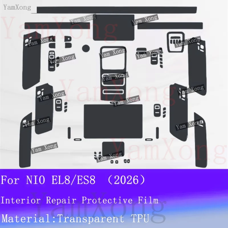 Car Gearbox Center Panel Transparent Film For NIO ES8 EL8 Navigation Dashboard Screen Scratch Sticker Interior Kit Protective