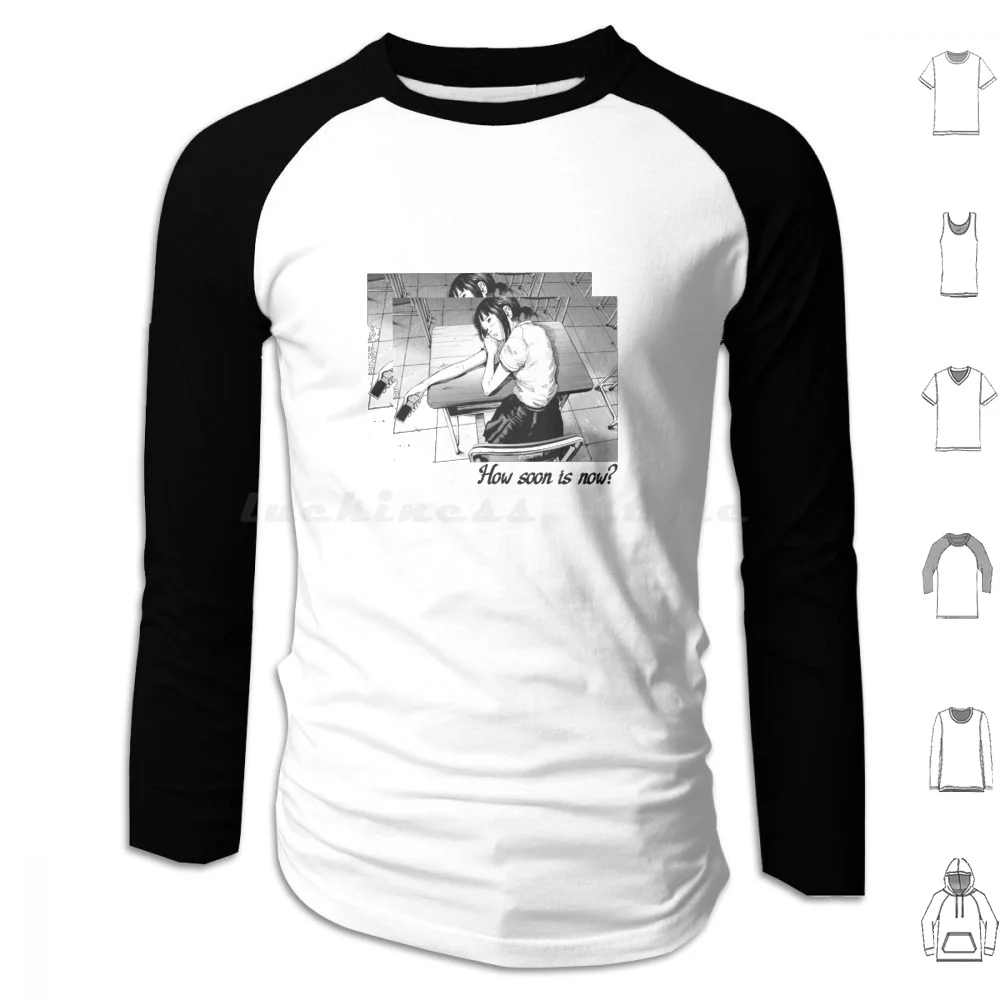 ¿Cuánto tiempo tardará? Sudaderas con capucha de manga larga The Girl On The Shore Inio Asano Punpun Oyasumi Punpun Buenas noches Punpun Manga