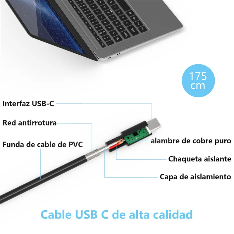 Imagem -05 - Carregador Rápido para Notebook com Porta tipo c Carregador Rápido Adaptador 65w Acer Mac Book Pro Lenovo Thinkpad hp Spectre Chromebook Huawei