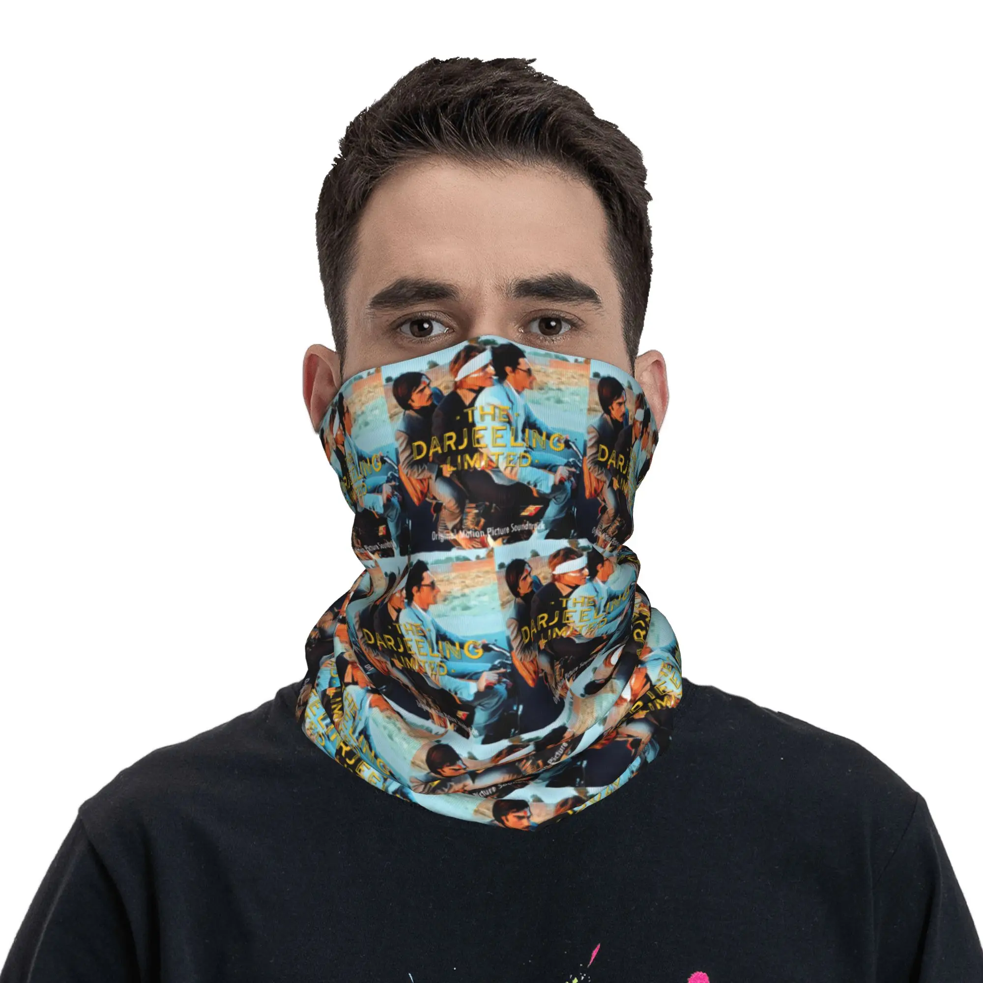 Wes Anderson The Darjeeling Limited Album Cover Bandana Neck Gaiter Printed Wrap Scarf Cycling Scarf Outdoor Sport For Men Women