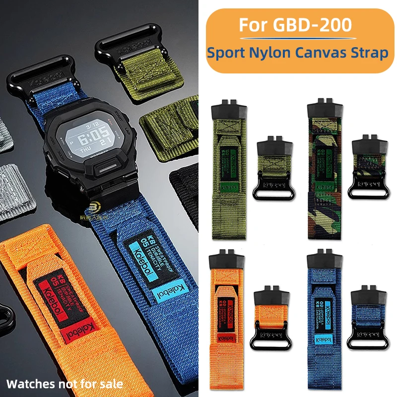 

3451 GBD-200 Nylon Watch Band For Casio G-Shock GBD200 Adapter Modified Sports strap Waterproof Woven Nylon Watchband Bracelet