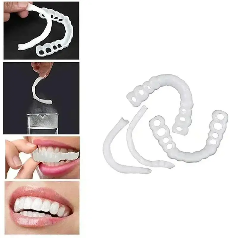 

freshSilicone Snap On Smile Veneers Flexible Perfect Fit Fake Tooth Cover Teeth Whitening Beauty Tool CK848