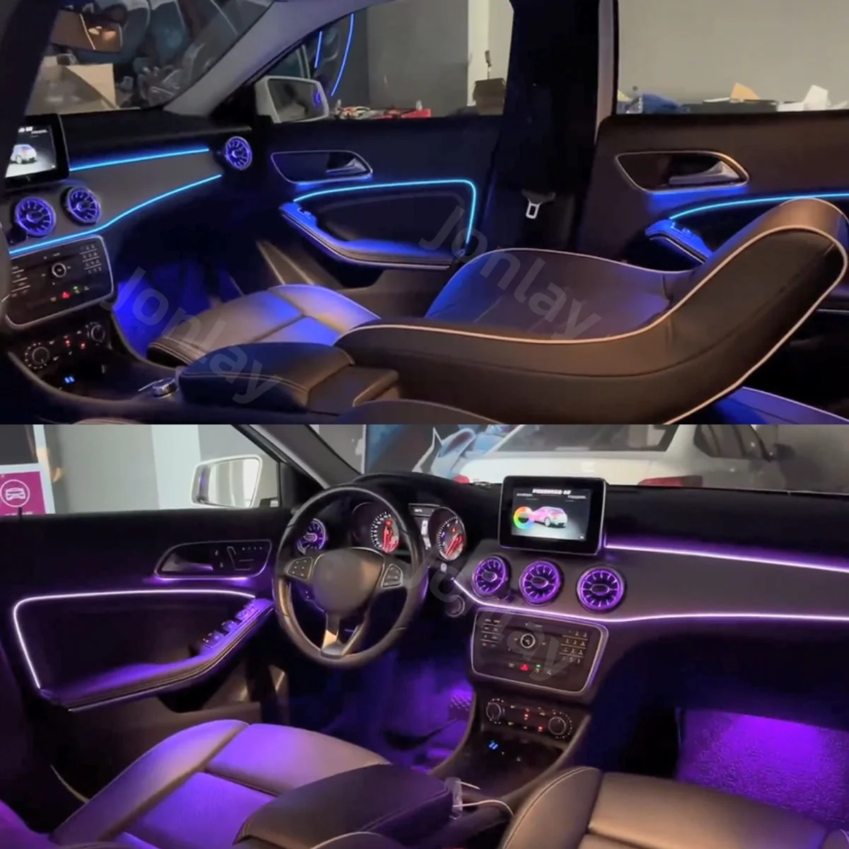 Jonlay Car Interior Ambient Light 256 Colors for A Class W176 GLA W156 CLA W117 2012-2019 LED Atmosphere Backlight Auto Accessor