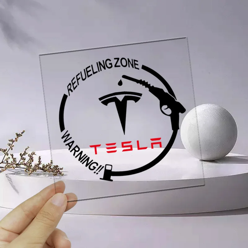 Car Fuel Tank Cap Stickers Vinyl Fashion Decoration Decals For Tesla Model 3 Model X S 2016-2023  Model Y Decals TM3 TMX TMS