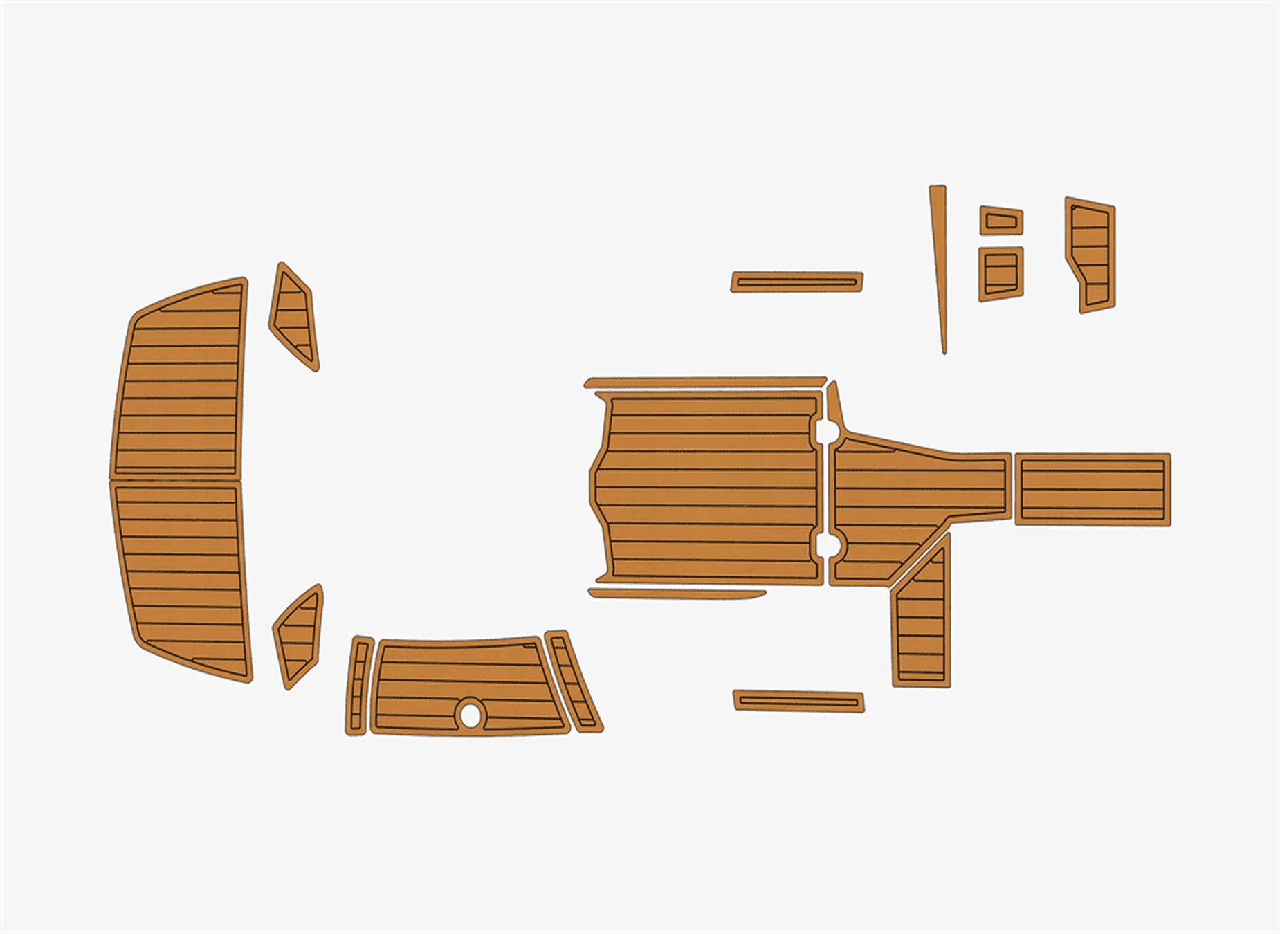 

Non-Slip EVA Faux Teak Marine Mat Self-Adhesive 6mm Yacht Cockpit Pad for 2016-2019 Tige R20 Boat Decking Easy Install