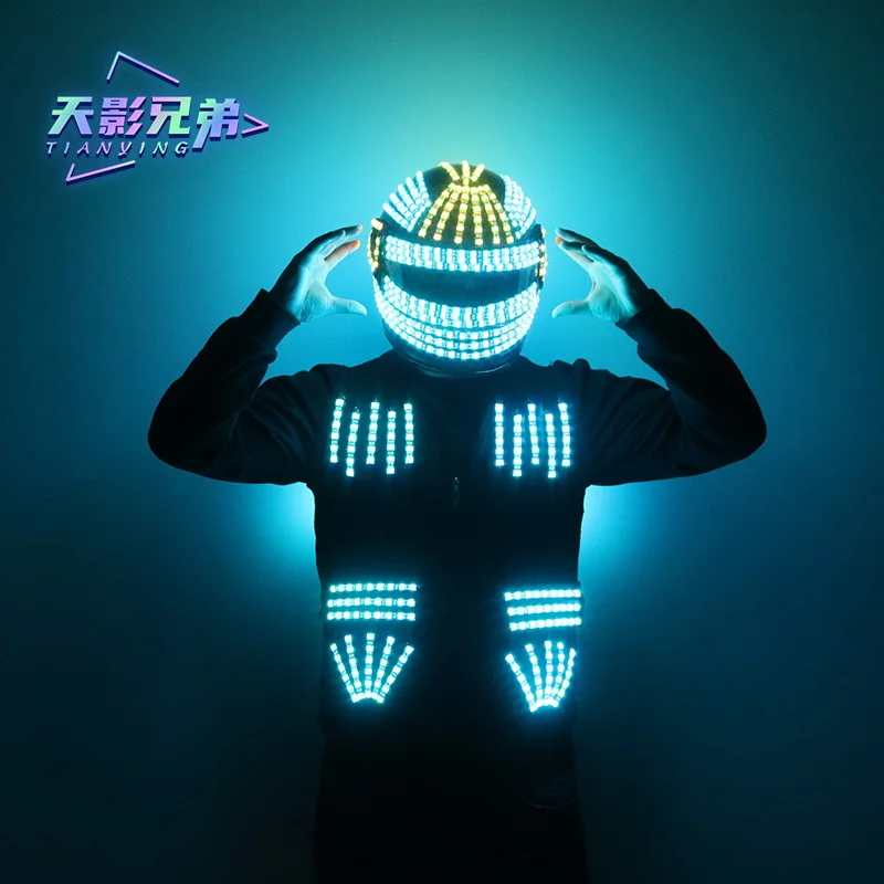 LED luminous clothing vest vest vest luminous explosive helmet performance props cycling helmet