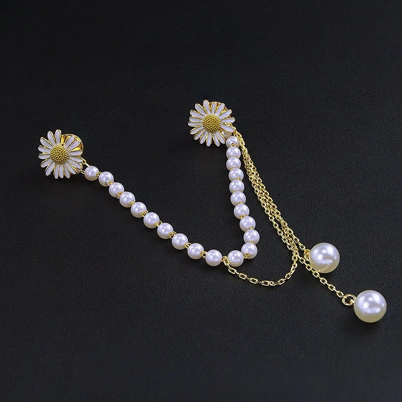 

Brooch Female High-end Brooch Pearl Fringed Chain Collar Pin Anti-light Pin Buckle Suit Accessories New
