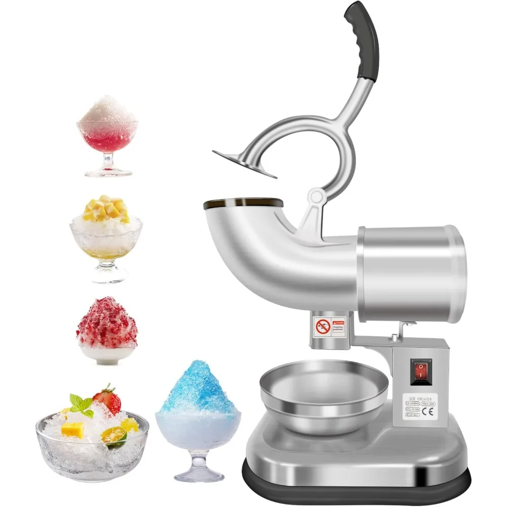 

Льдодробилка, бритва для льда с двумя лезвиями из нержавеющей стали, машина для изготовления снежных конусов мощностью 300 Вт с ледяной пластиной, 440 фунтов/ч для дома