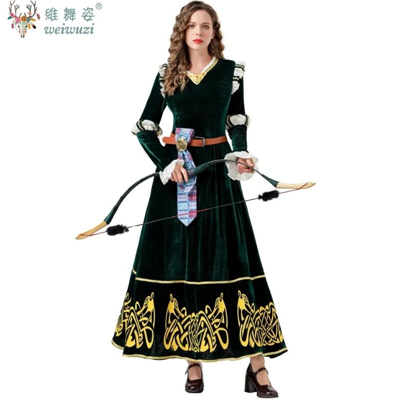 

Medieval Palace Brave Legend Melinda Cosplay Costume Adult Women Halloween Party Performance Stage Outfit Elegant Long Dress