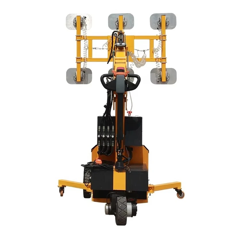 Vacuum Curtain Wall Glass Manipulator 800 Kg Handling Robot Arm Electric Glass Installation Suction Cup Cart Customized view 3
